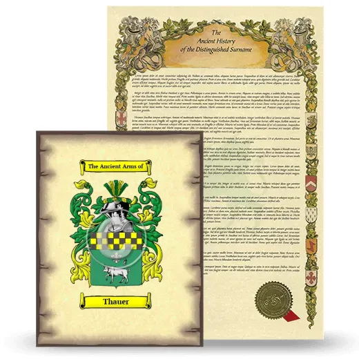 Thauer Coat of Arms and Surname History Package