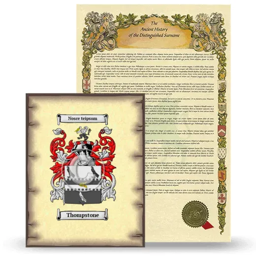 Thompstone Coat of Arms and Surname History Package
