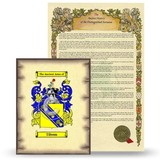 Tilsum Coat of Arms and Surname History Package