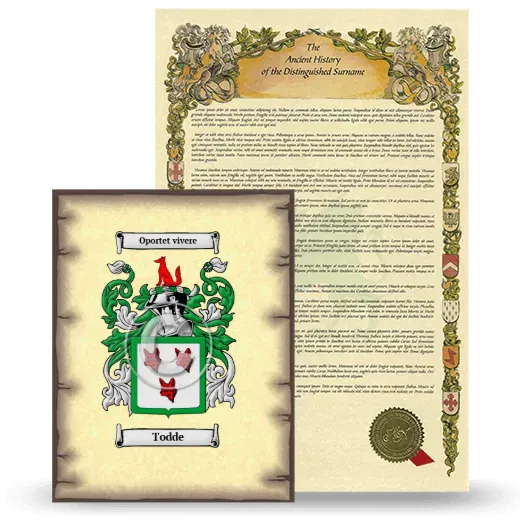 Todde Coat of Arms and Surname History Package