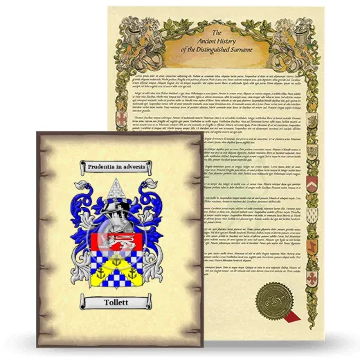 Tollett Coat of Arms and Surname History Package