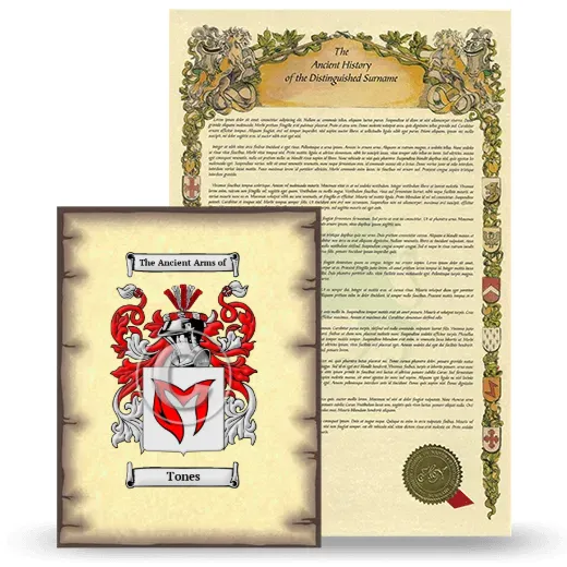 Tones Coat of Arms and Surname History Package