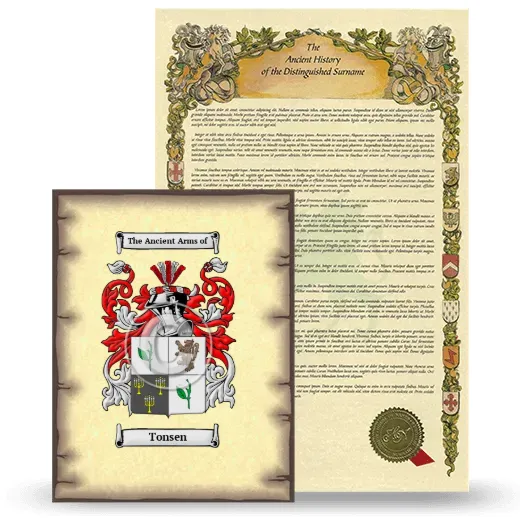 Tonsen Coat of Arms and Surname History Package
