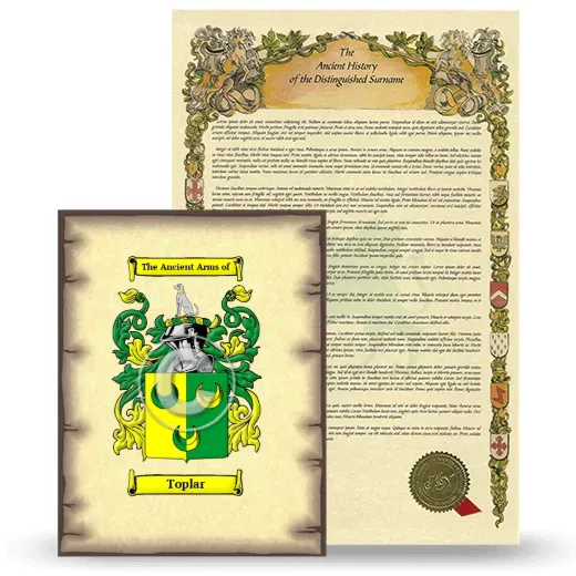 Toplar Coat of Arms and Surname History Package