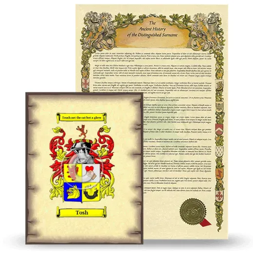 Tosh Coat of Arms and Surname History Package