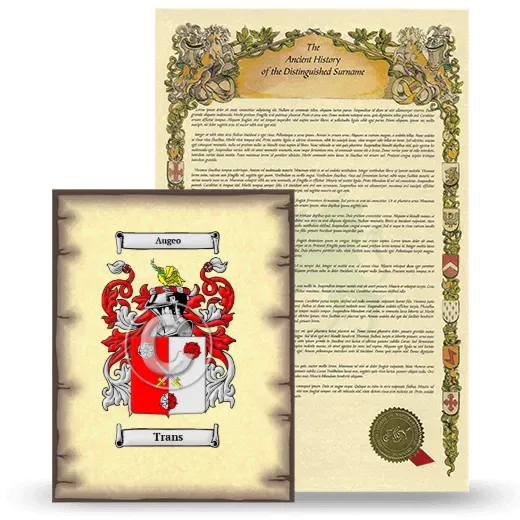 Trans Coat of Arms and Surname History Package