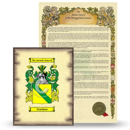 Travieso Coat of Arms and Surname History Package