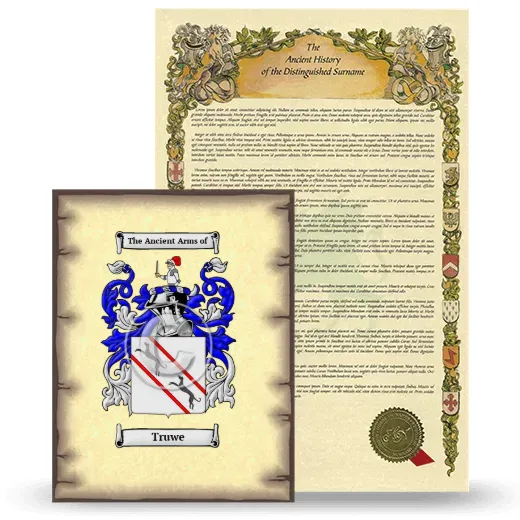 Truwe Coat of Arms and Surname History Package