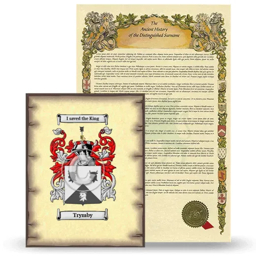 Trymby Coat of Arms and Surname History Package