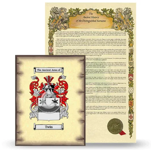 Twin Coat of Arms and Surname History Package