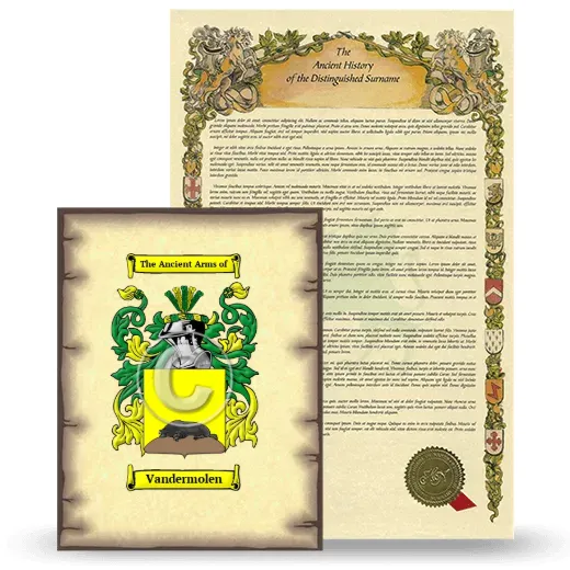 Vandermolen Coat of Arms and Surname History Package