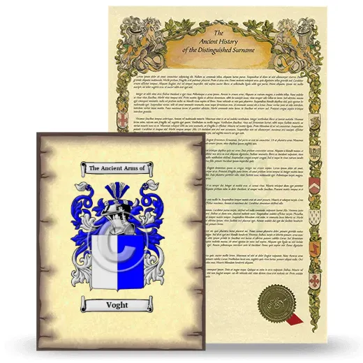 Voght Coat of Arms and Surname History Package