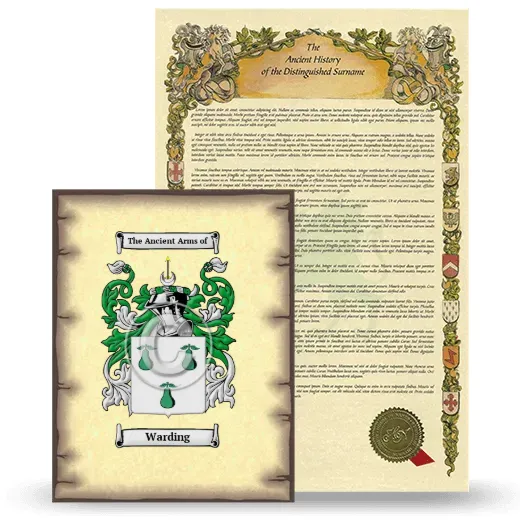 Warding Coat of Arms and Surname History Package