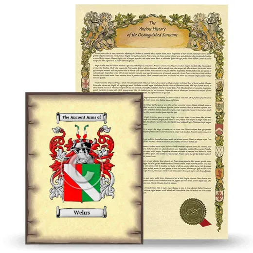 Wehrs Coat of Arms and Surname History Package