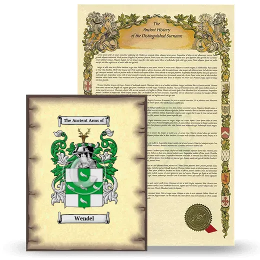 Wendel Coat of Arms and Surname History Package