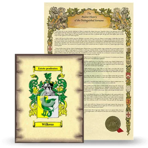 Wilkens Coat of Arms and Surname History Package