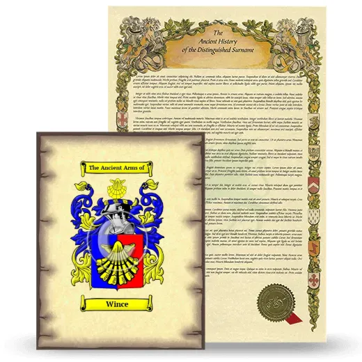 Wince Coat of Arms and Surname History Package