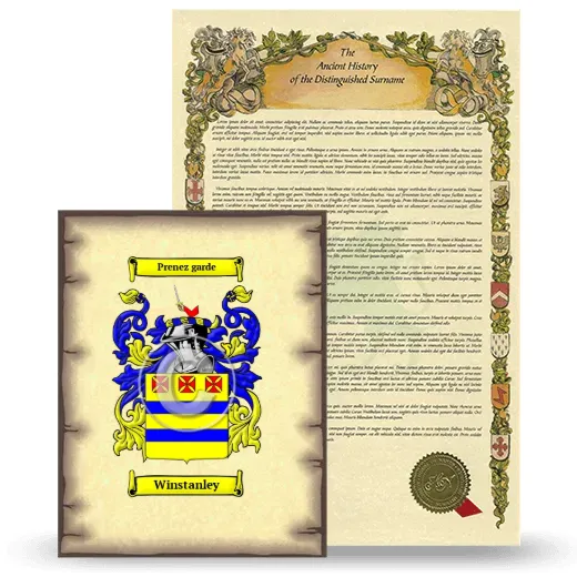 Winstanley Coat of Arms and Surname History Package