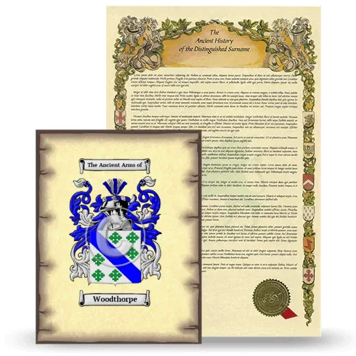 Woodthorpe Coat of Arms and Surname History Package
