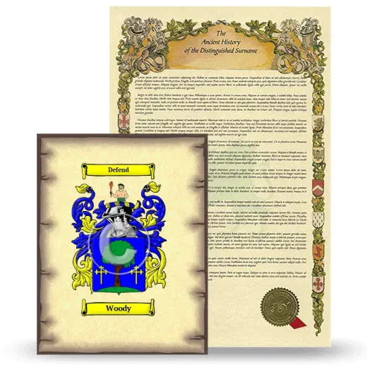 Woody Coat of Arms and Surname History Package