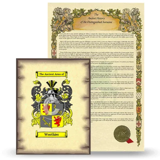 Worthier Coat of Arms and Surname History Package