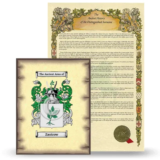 Zastrow Coat of Arms and Surname History Package