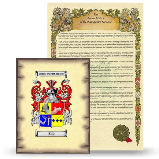 Zub Coat of Arms and Surname History Package