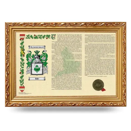 'kike' Armorial Landscape Framed - Gold