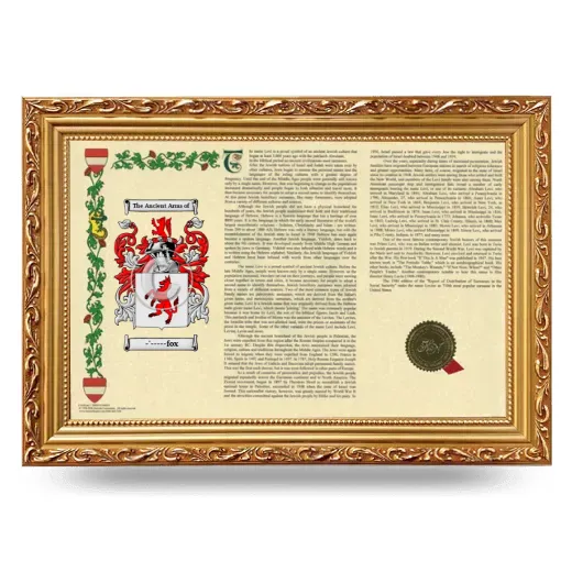 -'-----fox Armorial Landscape Framed - Gold