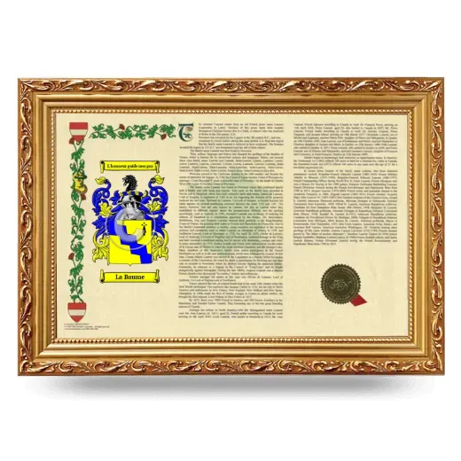 La Baume Armorial Landscape Framed - Gold