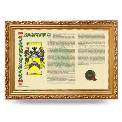 La Berge Armorial Landscape Framed - Gold
