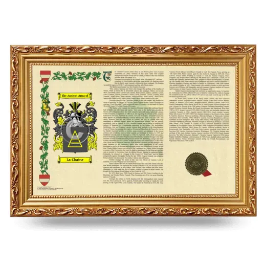 La Chaine Armorial Landscape Framed - Gold
