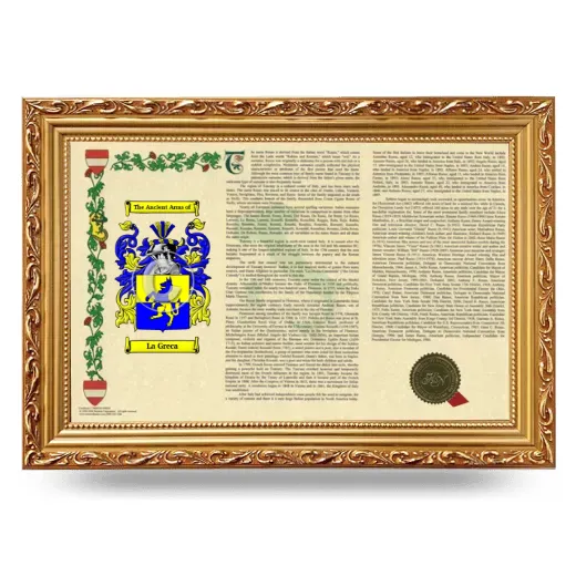 La Greca Armorial Landscape Framed - Gold