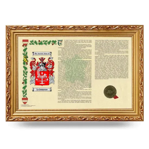 La Jeunesse Armorial Landscape Framed - Gold