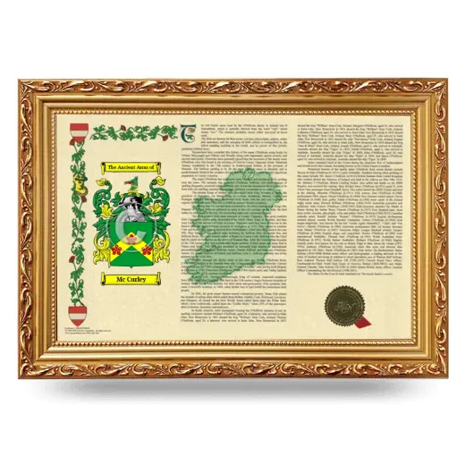 Mc Curley Armorial Landscape Framed - Gold