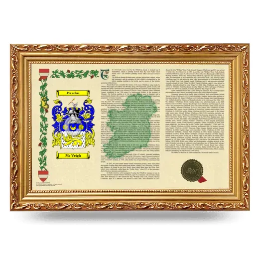 Mc Veigh Armorial Landscape Framed - Gold