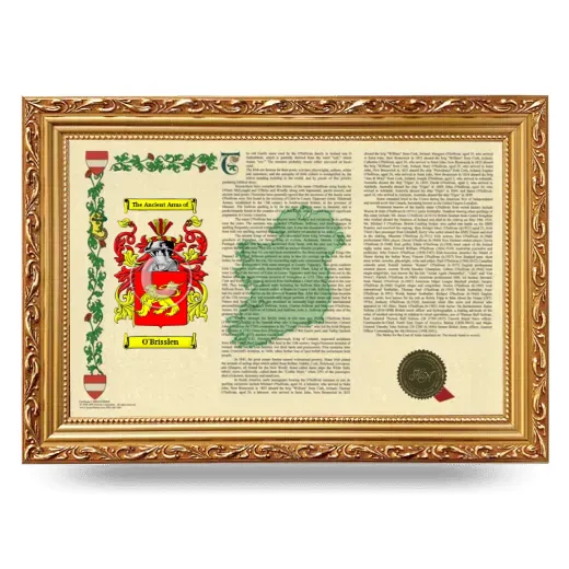 O'Brisslen Armorial Landscape Framed - Gold
