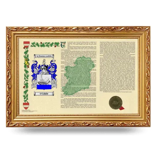 O'Cahily Armorial Landscape Framed - Gold