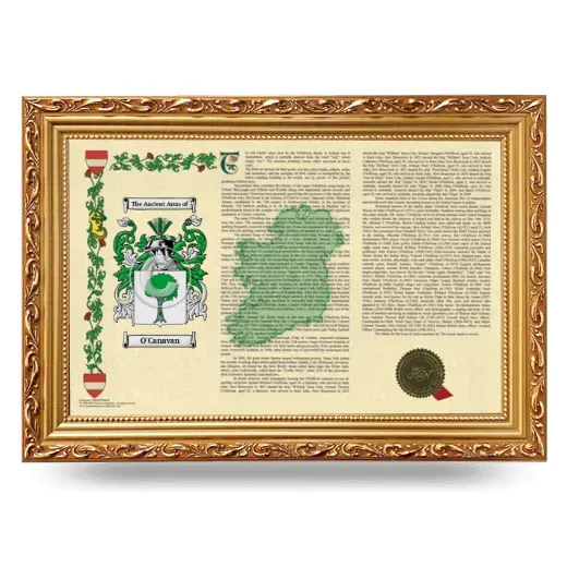 O'Canavan Armorial Landscape Framed - Gold