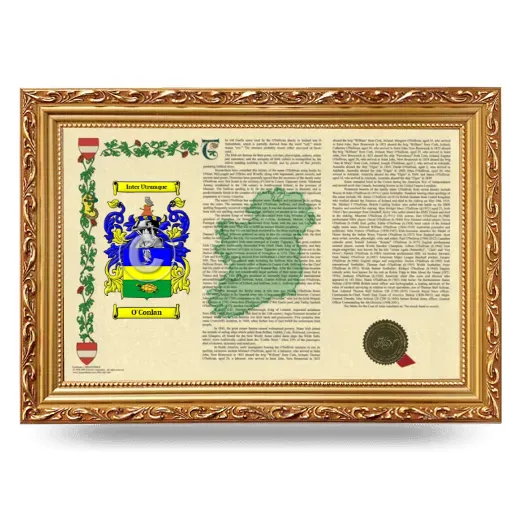 O'Conlan Armorial Landscape Framed - Gold