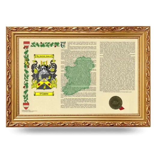 O'Correy Armorial Landscape Framed - Gold