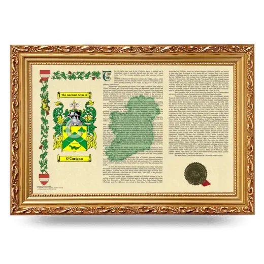 O'Curigan Armorial Landscape Framed - Gold