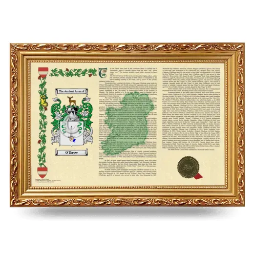 O'Dayw Armorial Landscape Framed - Gold