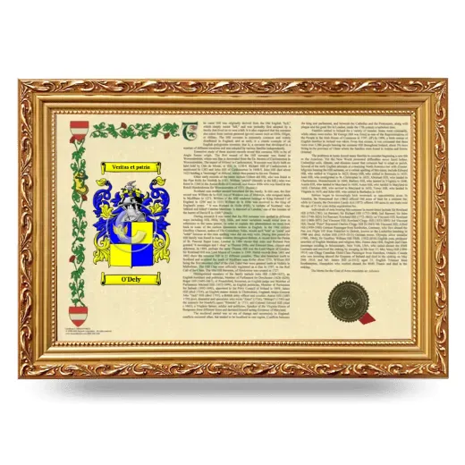 O'Dely Armorial Landscape Framed - Gold