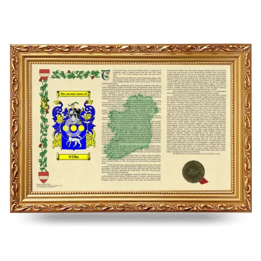 O'Flin Armorial Landscape Framed - Gold