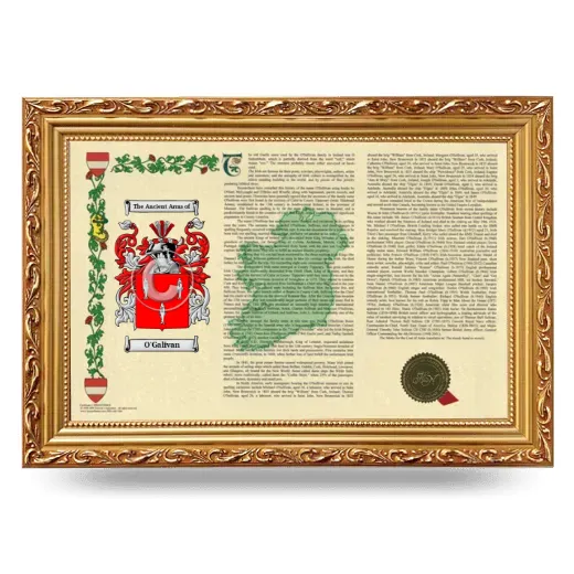 O'Galivan Armorial Landscape Framed - Gold