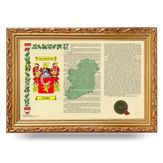 O'Lahey Armorial Landscape Framed - Gold