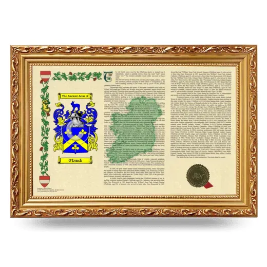O'Lynch Armorial Landscape Framed - Gold