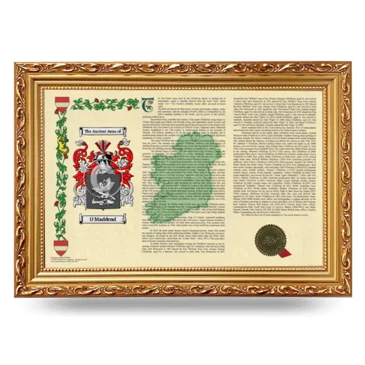 O'Maddend Armorial Landscape Framed - Gold