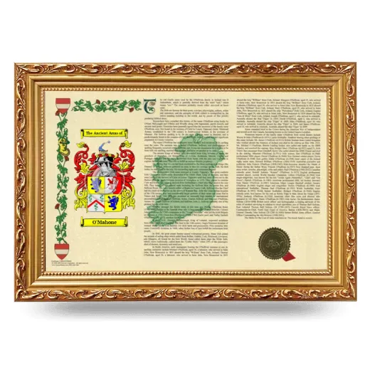 O'Mahone Armorial Landscape Framed - Gold